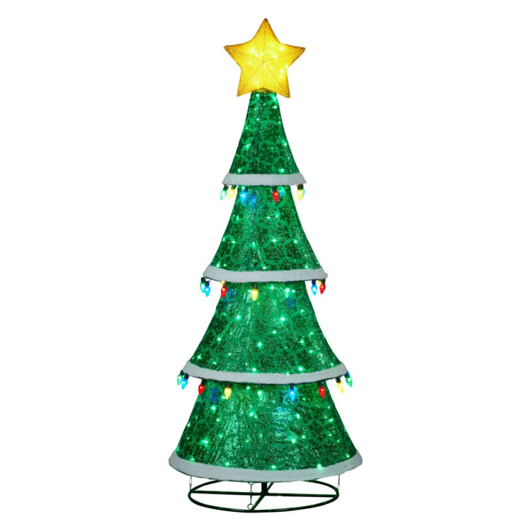 Indoor/Outdoor Tiered Christmas Tree with Lights - 205cm image 3