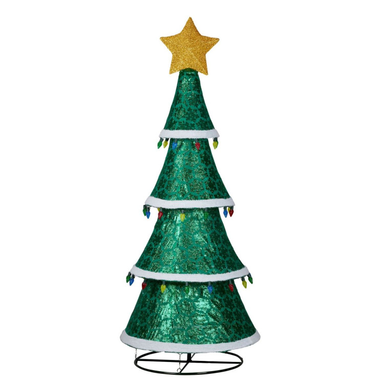 Indoor/Outdoor Tiered Christmas Tree with Lights - 205cm image 4