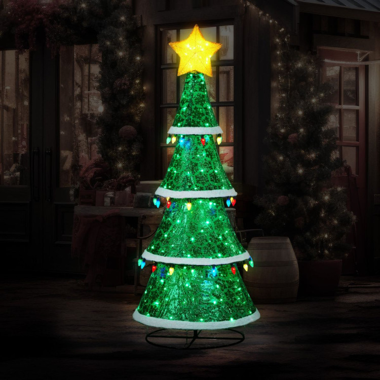 Indoor/Outdoor Tiered Christmas Tree with Lights - 205cm image 8