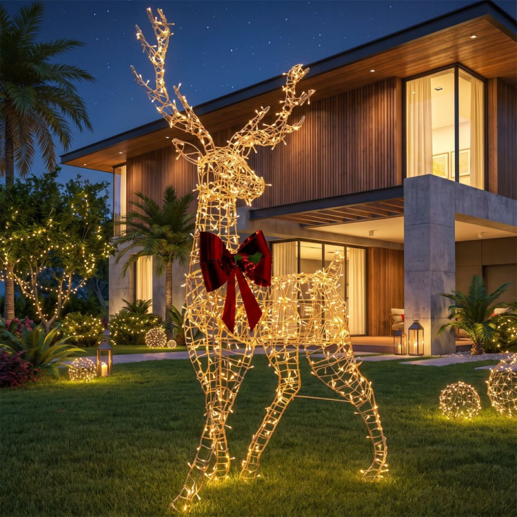 Christabelle 2.1m Christmas Reindeer Statue 800 LED Lights Indoor Outdoor Front Yard Lawn Decoration image 4