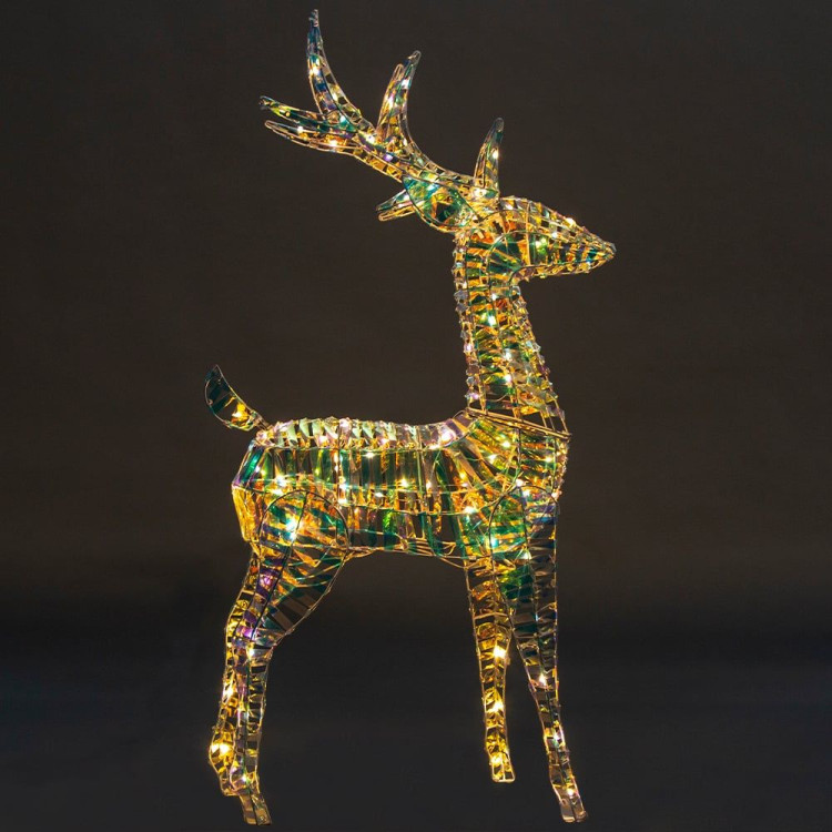 Christmas Reindeer Twinkle Lights & Iridescent Finish Indoor/Outdoor image 4