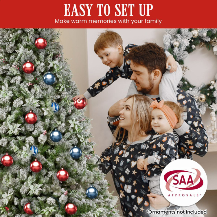 Christabelle Snowy Crown Pine 2.3m Multicolour Pre-Lit Christmas Tree with 1453 Tips image 11
