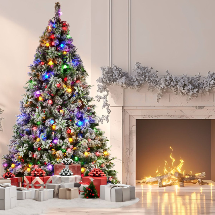 Christabelle Snowy Crown Pine 2.3m Multicolour Pre-Lit Christmas Tree with 1453 Tips image 12