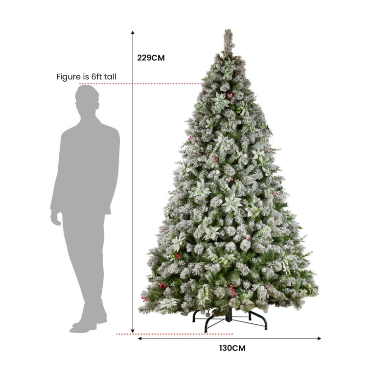 Christabelle Snowy Crown Pine 2.3m Multicolour Pre-Lit Christmas Tree with 1453 Tips image 4