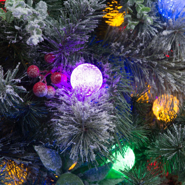 Christabelle Snowy Crown Pine 2.3m Multicolour Pre-Lit Christmas Tree with 1453 Tips image 6