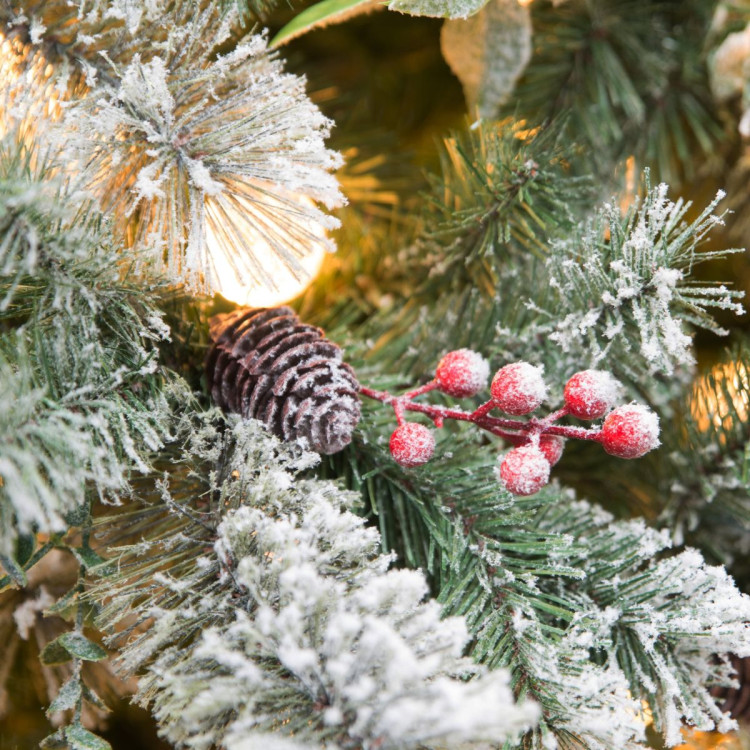 Christabelle Snowy Crown Pine 2.3m Multicolour Pre-Lit Christmas Tree with 1453 Tips image 7