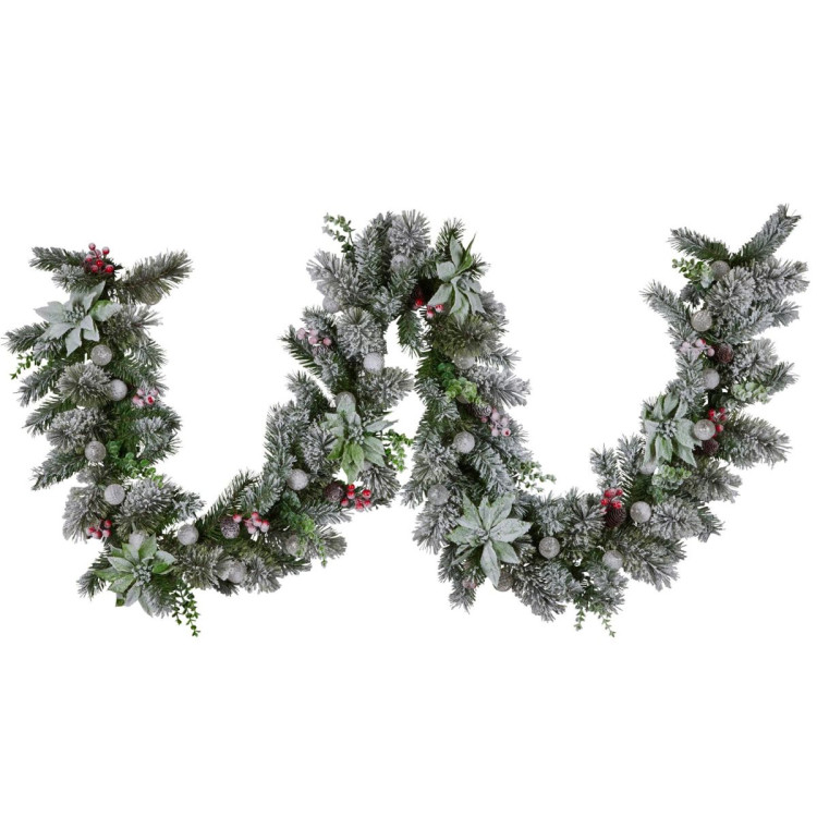 274cm Snowy Crown Pine Pre-Lit Multicolour Christmas Garland image 4