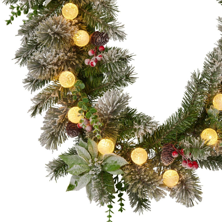 274cm Snowy Crown Pine Pre-Lit Multicolour Christmas Garland image 8