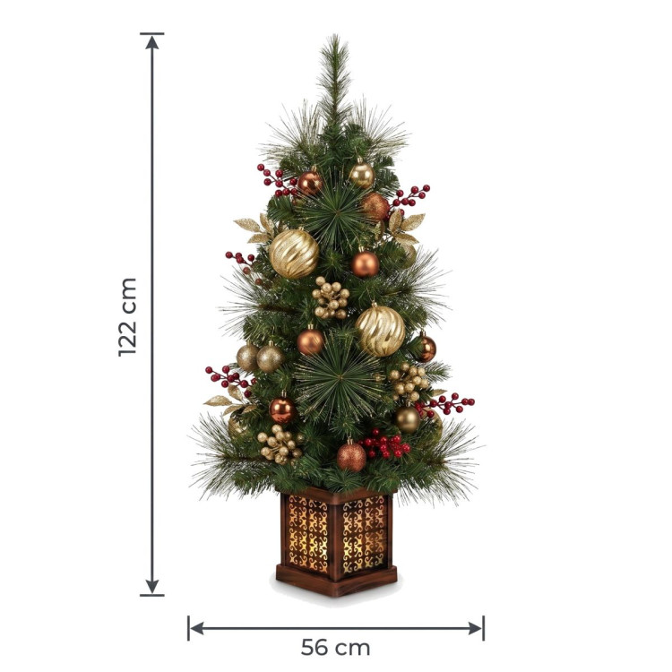 Christabelle 1.2m 4ft Deluxe Mountain Pine Potted Christmas Tree Pre Lit Multi Function LED Artificial Indoor Xmas Decor image 6