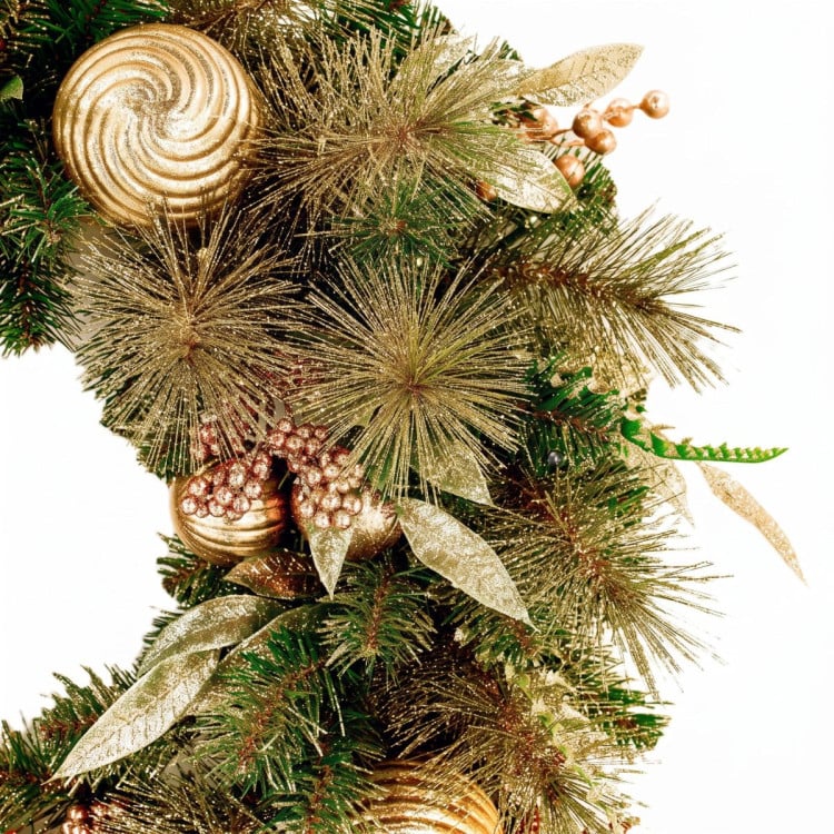 Christabelle 61cm Deluxe Mountain Pine Christmas Wreath Pre Lit Multi Function LED Timer Front Door Xmas Decoration Home image 11