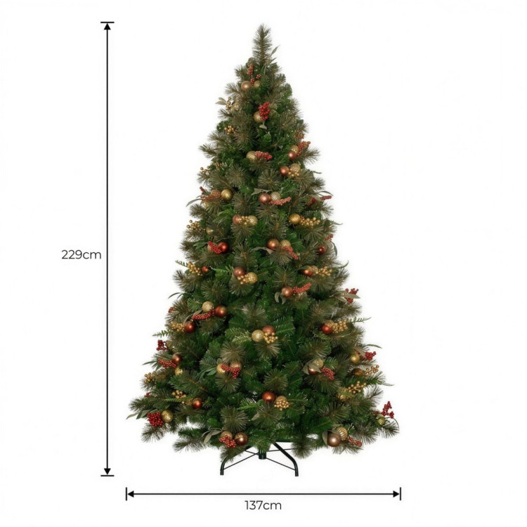 Christabelle 2.3m 7.5ft Deluxe Mountain Pine Christmas Tree Pre Lit Multi Function LED Artificial Indoor Xmas Decor Home image 4