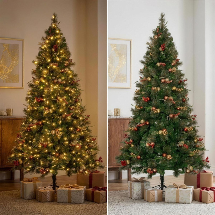Christabelle 2.3m 7.5ft Deluxe Mountain Pine Christmas Tree Pre Lit Multi Function LED Artificial Indoor Xmas Decor Home image 10