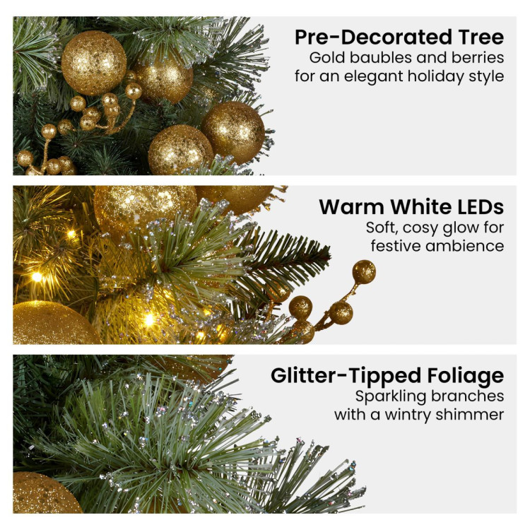 Christabelle 61cm Battery-Operated Christmas Tree Warm Lights LED Table Top Gold image 6