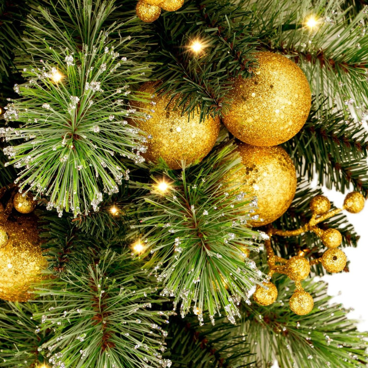 Christabelle 90cm Gold Christmas Teardrop Pre Lit Warm White LED Timer Baubles Berries Front Door Xmas Decoration Home image 10