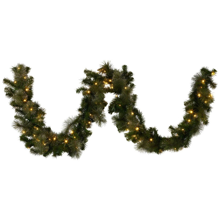 Christabelle 2.7m Christmas Garland with LED Lights Glittery Gold Pine Mantle Decoration Ornament image 3
