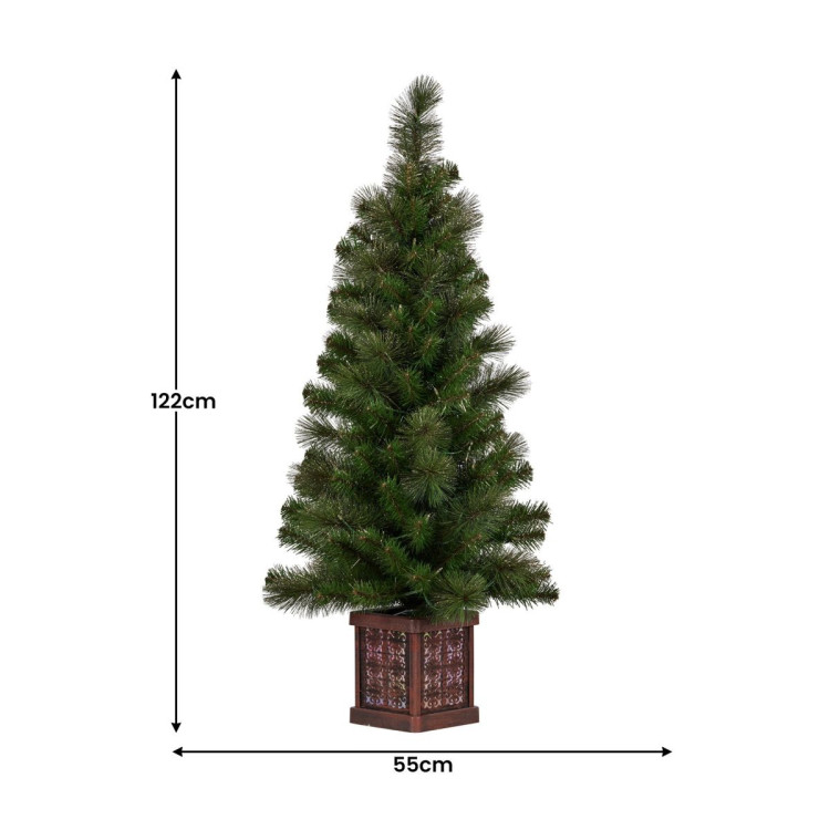 Christabelle 4ft Glittery Gold Pine Christmas Tree LED Lights Xmas Decor image 4