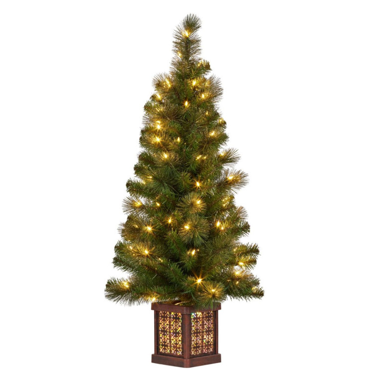 Christabelle 4ft Glittery Gold Pine Christmas Tree LED Lights Xmas Decor image 5