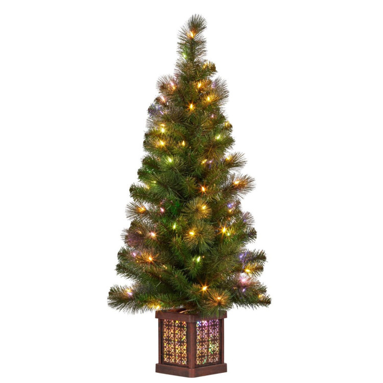 Christabelle 4ft Glittery Gold Pine Christmas Tree LED Lights Xmas Decor image 6
