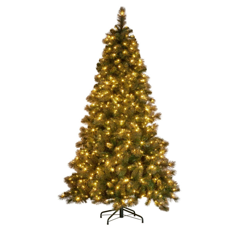 Christabelle 7.5ft Christmas Tree Glittery Gold Pine 650 LED Multi-functional Lights Xmas Decor image 5