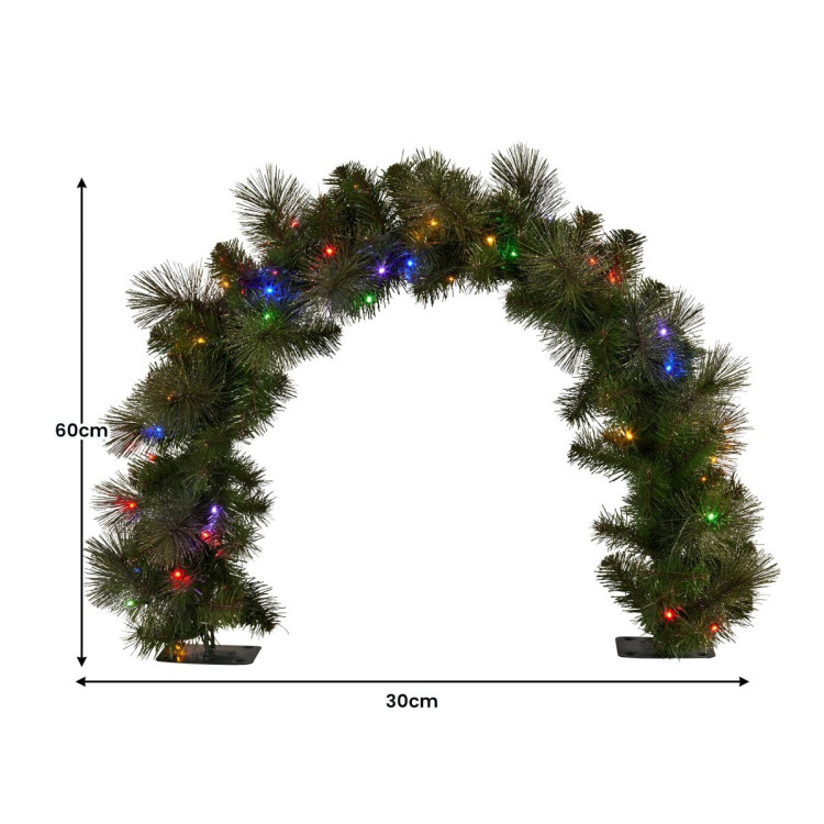 Christabelle 60cm Tabletop Christmas Archway Garland with LED Lights Gold Mantle Decoration Ornament image 4