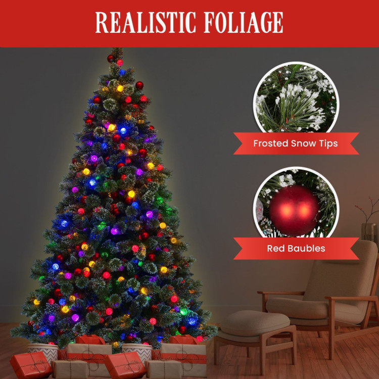 Snowy Bristle 2.3m Multicolour Pre-Lit Christmas Tree with 1587 Tips image 10