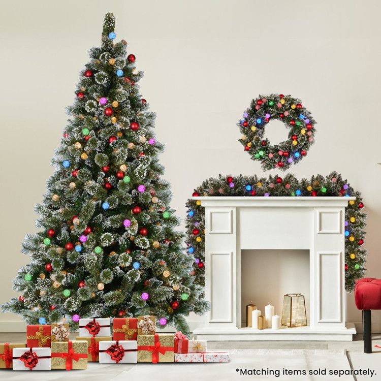 Snowy Bristle 2.7m Multicolour Pre-Lit Christmas Tree with 2870 Tips image 12