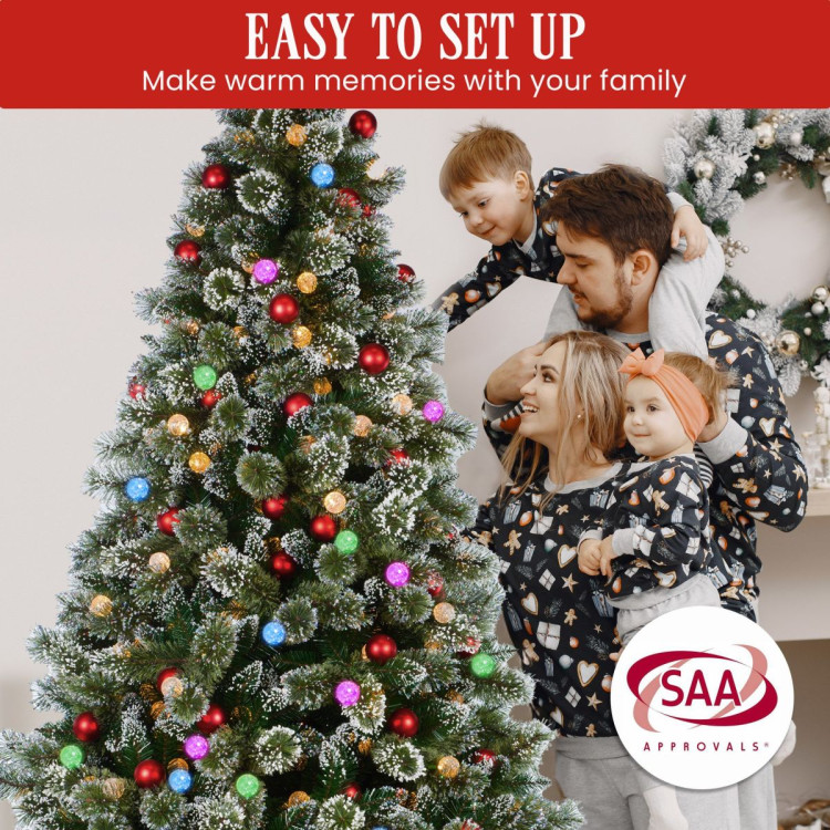 Snowy Bristle 2.7m Multicolour Pre-Lit Christmas Tree with 2870 Tips image 11