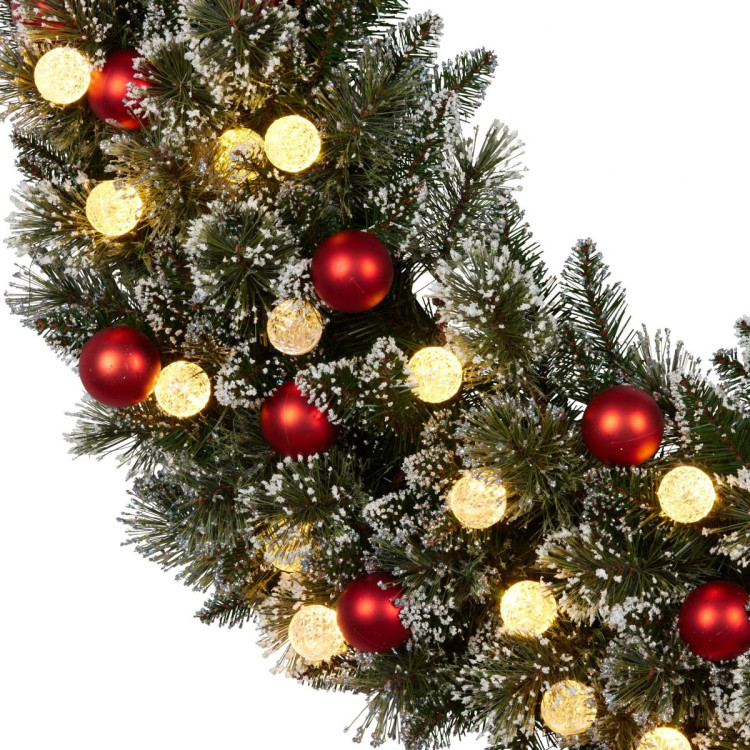 Snowy Bristle 122cm Multicolour Pre-Lit Christmas Wreath image 9