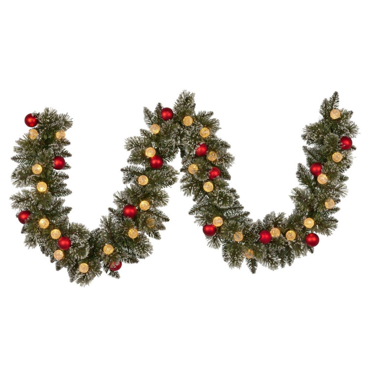 274cm Snowy Bristle Prelit Multicolour Christmas Garland image 3