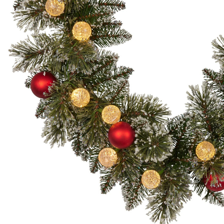 274cm Snowy Bristle Prelit Multicolour Christmas Garland image 8