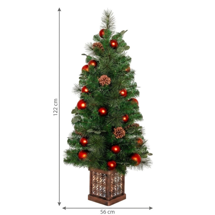 Christabelle 1.2m 4ft Sable Fir Potted Christmas Tree Pre Lit Multi Function LED Artificial Indoor Xmas Decor Home image 5