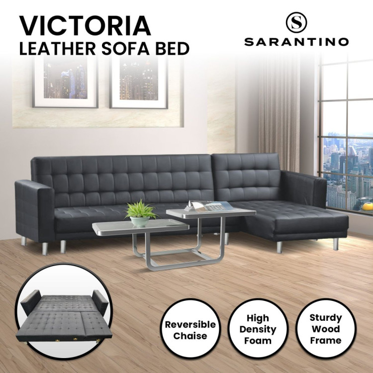 5 Seater PU Faux Leather Corner Sofa Bed Couch with Chaise image 8