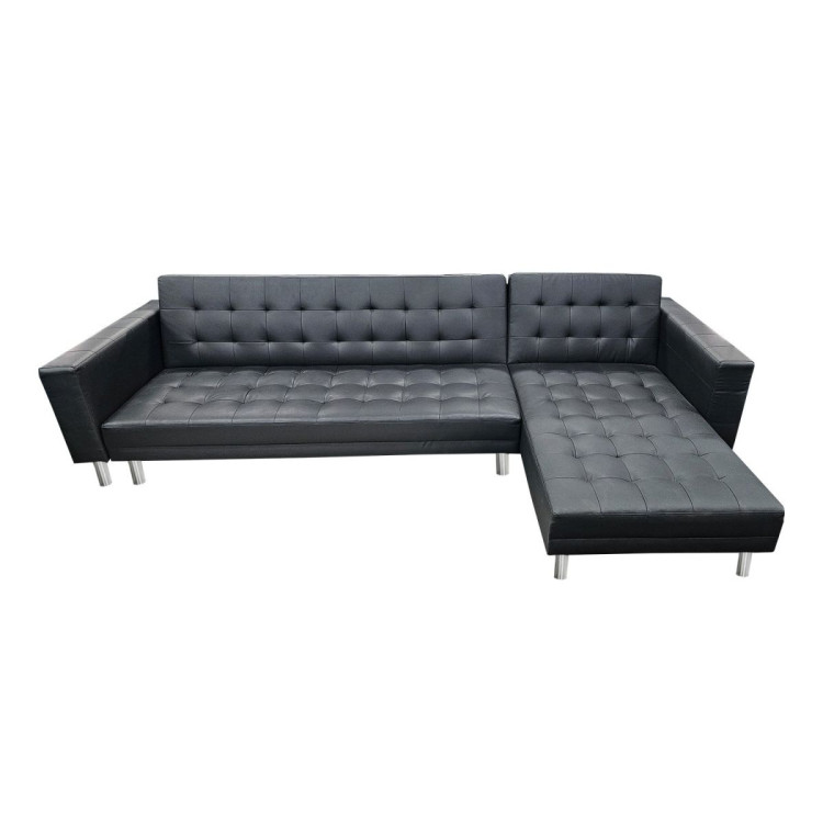 5 Seater PU Faux Leather Corner Sofa Bed Couch with Chaise