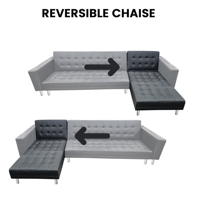 5 Seater PU Faux Leather Corner Sofa Bed Couch with Chaise image 6