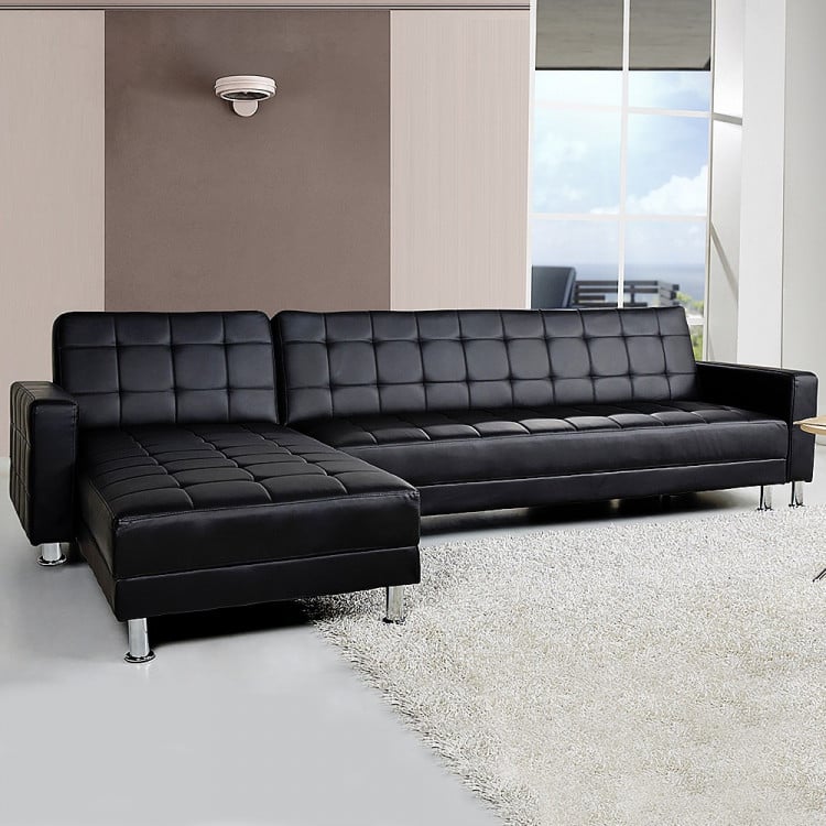 5 Seater PU Faux Leather Corner Sofa Bed Couch with Chaise image 2