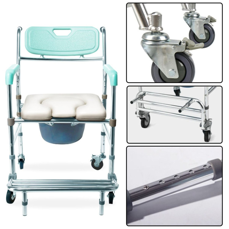 Orthonica Commode Chair With Castors image 7