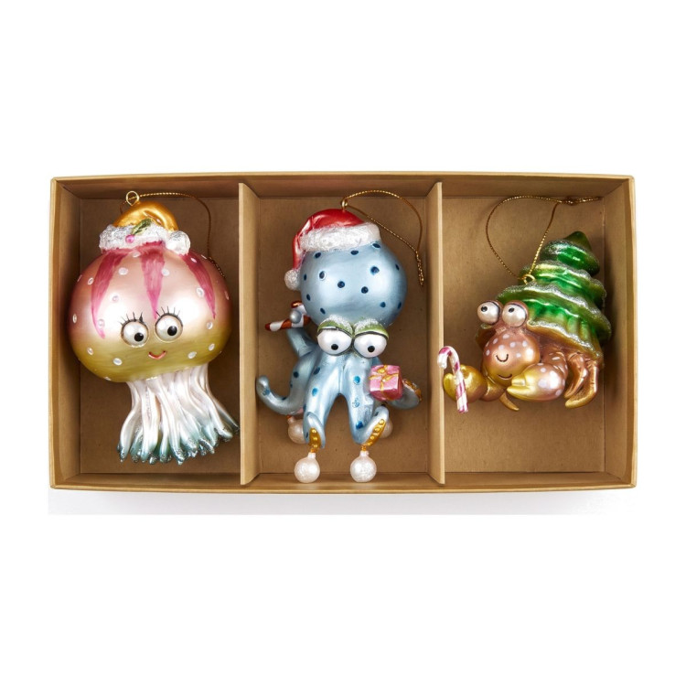 Christabelle 3 Sea Animal Christmas Ornaments Assorted Novelty Figures 7.5cm Xmas Tree Decorations Hanging Baubles image 4