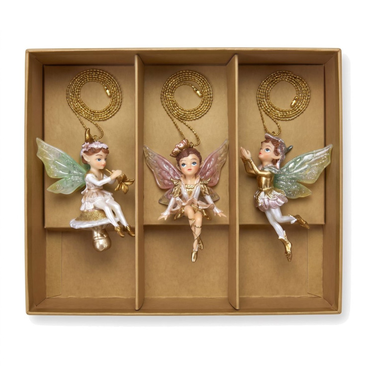 Christabelle 3 Fairy Christmas Ornaments Assorted Novelty Figures 10cm Xmas Tree Decorations Hanging Baubles image 4