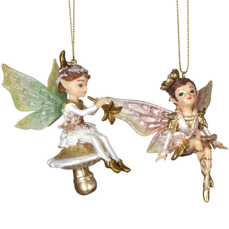 Christabelle 3 Fairy Christmas Ornaments Assorted Novelty Figures 10cm Xmas Tree Decorations Hanging Baubles image 7