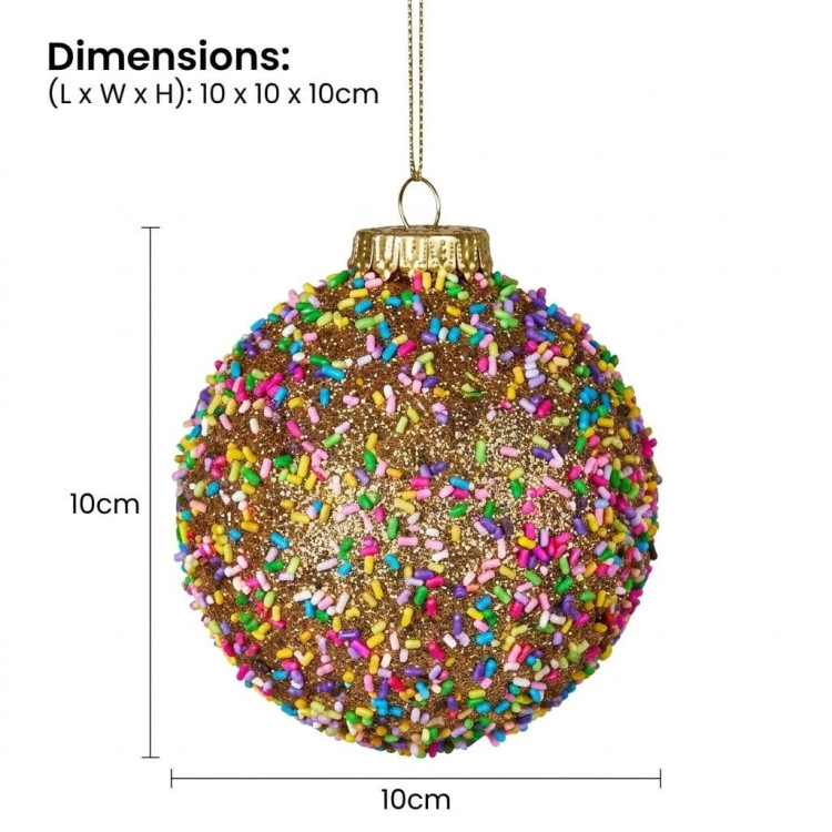 Christabelle 6 Beaded Glass Christmas Baubles Assorted 10cm Xmas Tree Decorations Hanging Ornaments Gift Boxed Set image 3