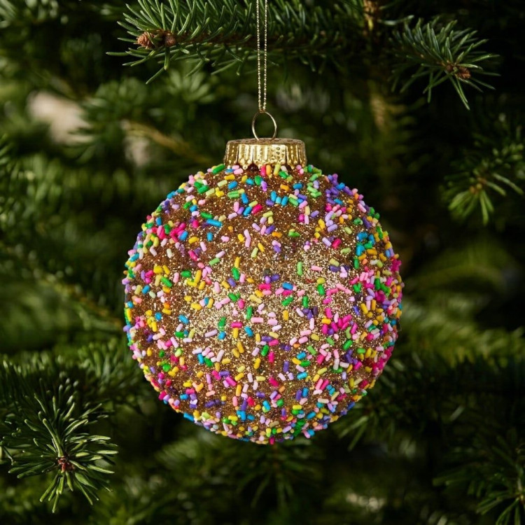 Christabelle 6 Beaded Glass Christmas Baubles Assorted 10cm Xmas Tree Decorations Hanging Ornaments Gift Boxed Set image 6