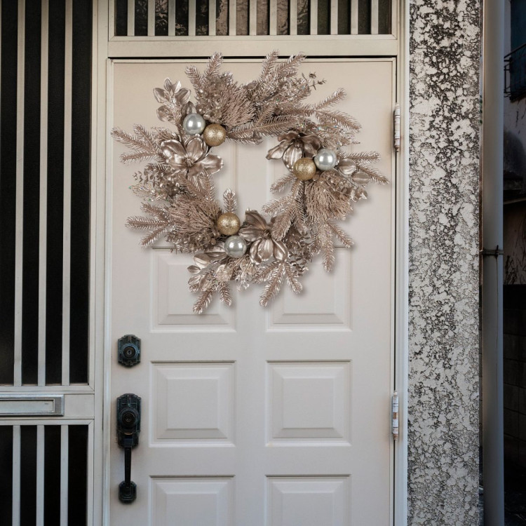 Christabelle Champagne Glitter Christmas Wreath - 61cm image 7