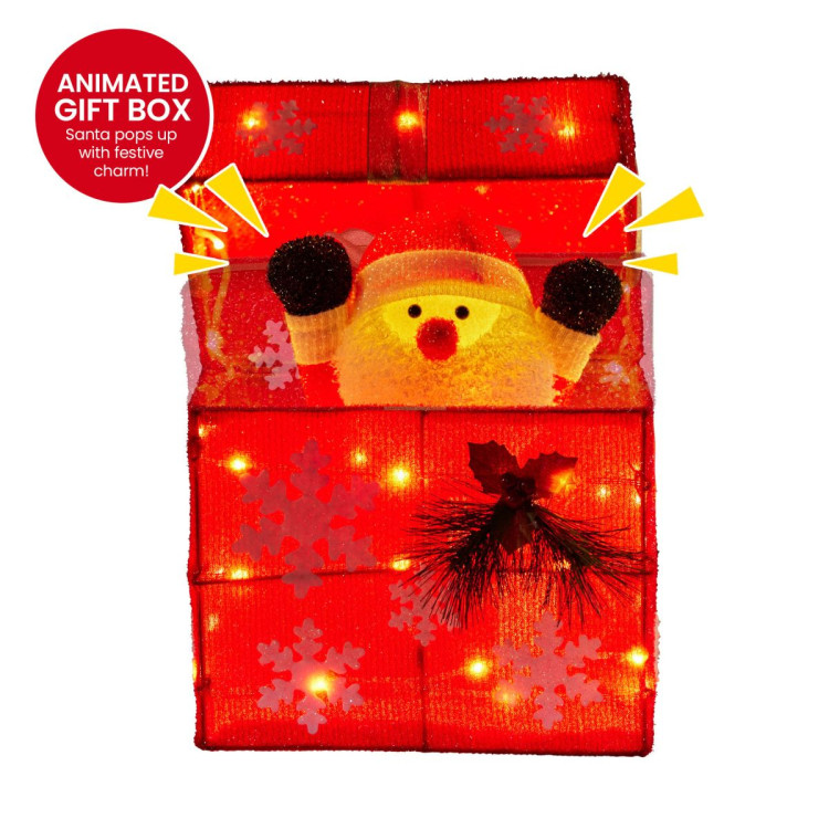 Christabelle Animated Santa Gift Box LED Christmas Tree Decoration Xmas Ornament image 5