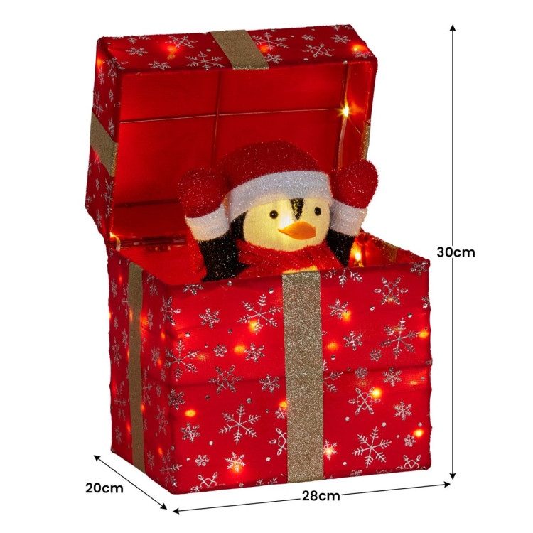 Christabelle 30cm Animated Penguin Gift Box Christmas Light Up DisplayLED Outdoor Indoor Xmas Yard Lawn Statue image 7