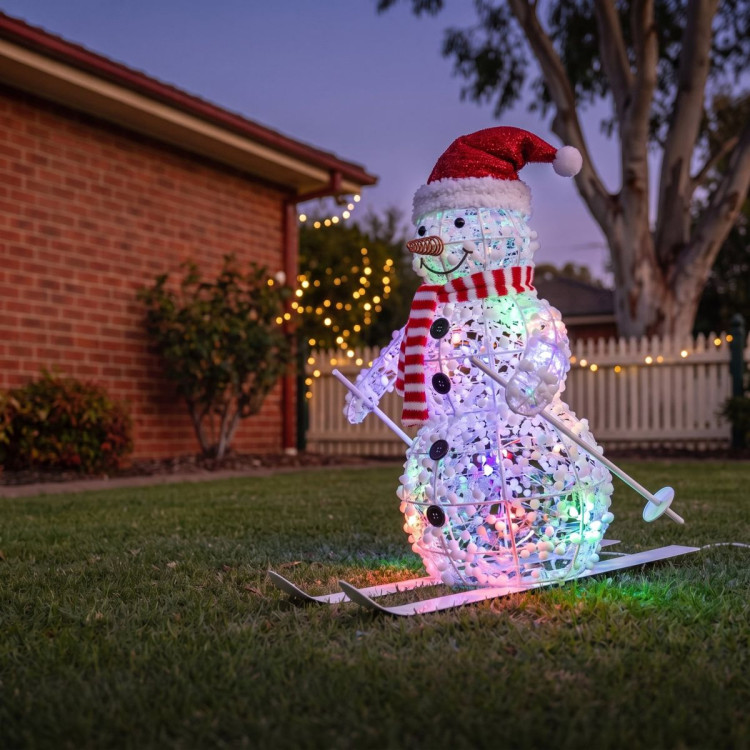 Christabelle 61cm Animated Skiing Snowman Christmas Light Up Display LED Outdoor Indoor Xmas Yard Lawn Statue Home Decor image 11