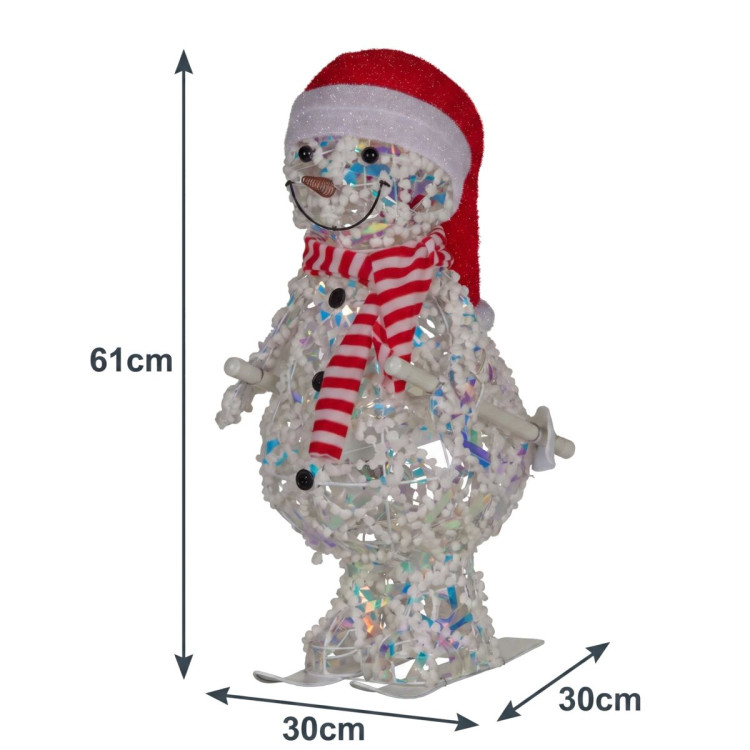 Christabelle 61cm Animated Skiing Snowman Christmas Light Up Display LED Outdoor Indoor Xmas Yard Lawn Statue Home Decor image 5