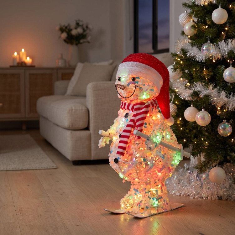 Christabelle 61cm Animated Skiing Snowman Christmas Light Up Display LED Outdoor Indoor Xmas Yard Lawn Statue Home Decor image 10