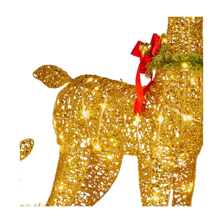 Christabelle 3 Reindeer Family Christmas Light Up Display 1.07m Rich Gold Animated Outdoor Indoor Xmas Yard Lawn Statue image 8