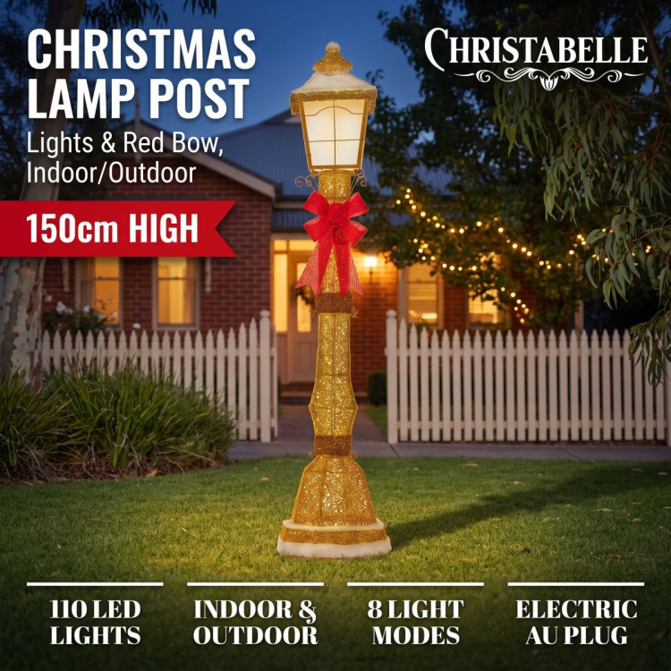 Christabelle 1.5m Festive Lamp Post Christmas Light Up Display LED Outdoor Indoor Xmas Yard Lawn Statue Home Decor image 3