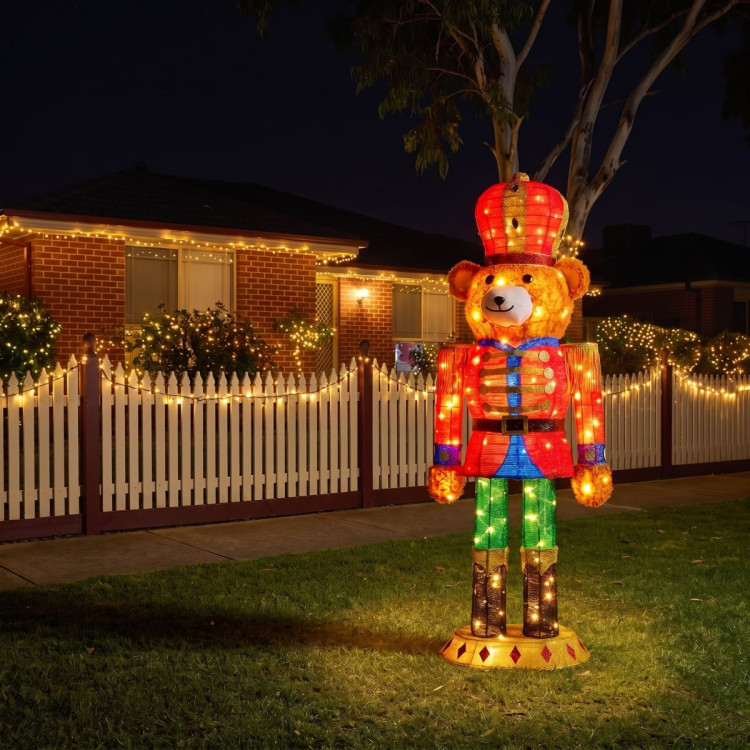 Christabelle 1.47m Teddy Bear Nutcracker Christmas Light Up Display LED Outdoor Indoor Xmas Yard Lawn Statue Home Decor image 8